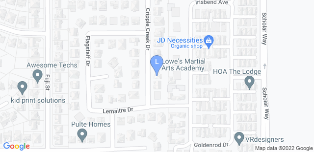 Map to Lowe's Martial Arts Academy